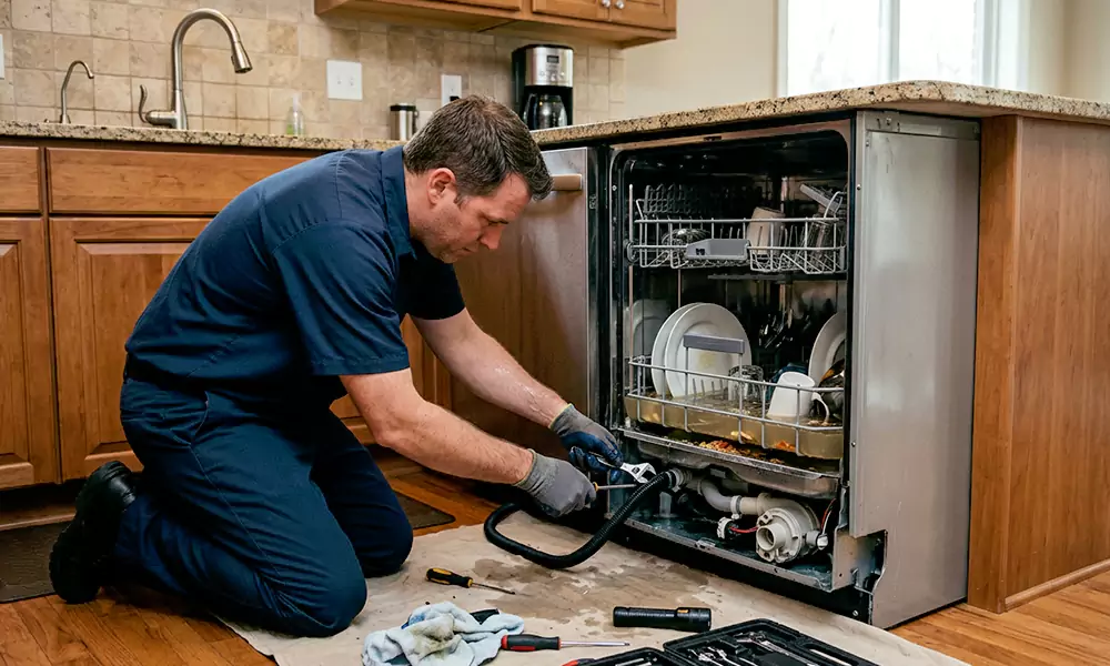 Dishwasher Not Draining Repair in Waltham, MA