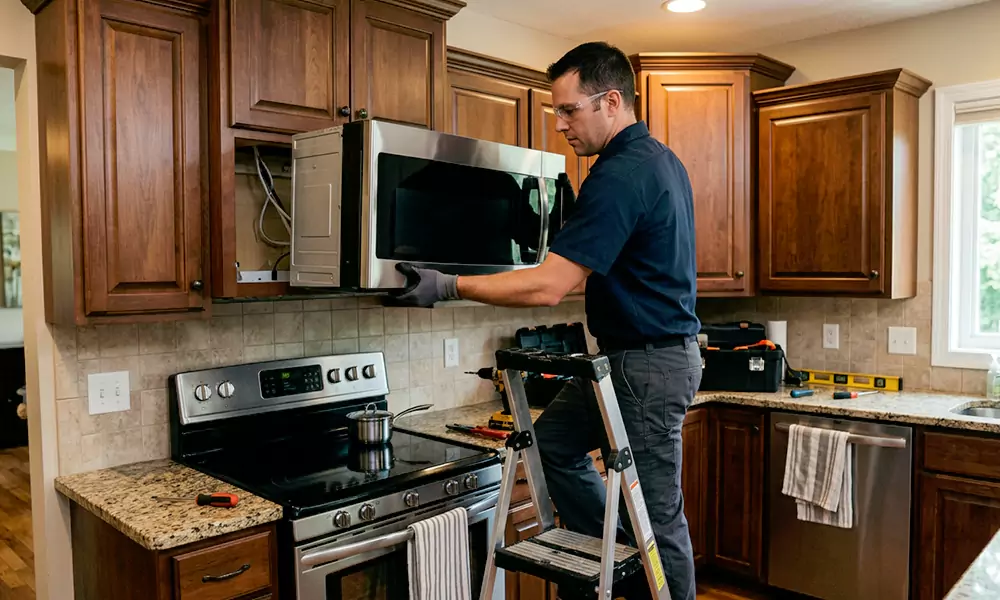 Microwave Installation in Waltham, MA