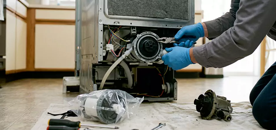 Dishwasher Motor Pump Replacement in Waltham